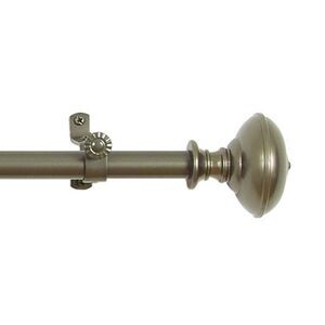 Black Adjustable Window Decorative Curtain Rods with Round Finial 66" - 120"
